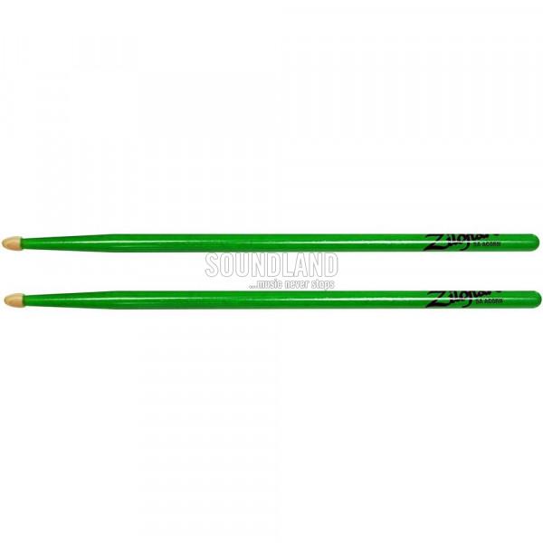 Zildjian Z5AACDGG Hickory Neon Green Wood 5A Drumstick