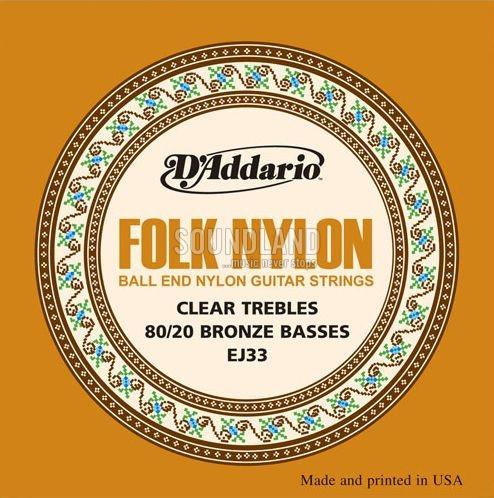 D'Addario EJ33 Folk Nylon Ball End