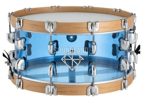 Dixon 14x6.5 See-Through Blue Acrylic Snare Drum